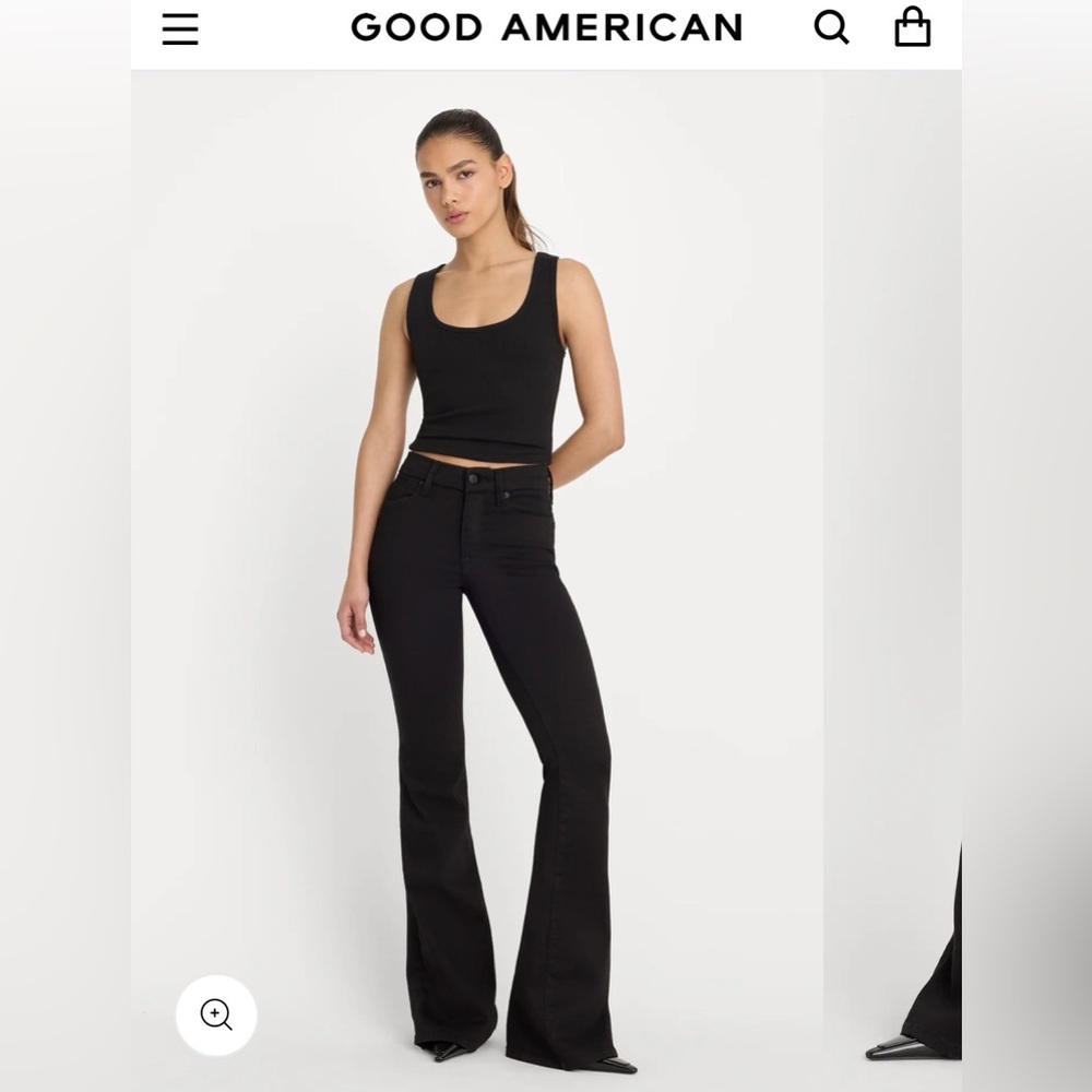 GOOD AMERICAN Good Legs Flare Never Fade Black Jeans LIKE NEW Size 12 / 31